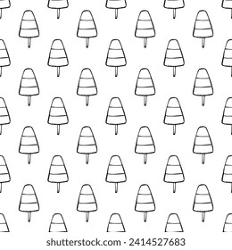 Seamless pattern with ice cream doodle for decorative print, wrapping paper, greeting cards, wallpaper and fabric