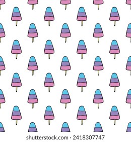 Patrón sin soldadura con doodle de helado para impresión decorativa, papel de envoltura, tarjetas de felicitación, papel de pared y tela