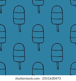 Seamless pattern with ice cream doodle for decorative print, wrapping paper, greeting cards, wallpaper and fabric