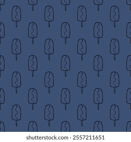 Seamless pattern with ice cream doodle for decorative print, wrapping paper, greeting cards, wallpaper and fabric