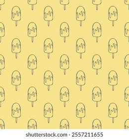 Seamless pattern with ice cream doodle for decorative print, wrapping paper, greeting cards, wallpaper and fabric