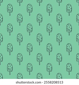 Seamless pattern with ice cream doodle for decorative print, wrapping paper, greeting cards, wallpaper and fabric