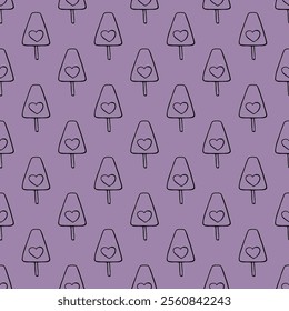 Seamless pattern with ice cream doodle for decorative print, wrapping paper, greeting cards, wallpaper and fabric