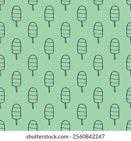 Seamless pattern with ice cream doodle for decorative print, wrapping paper, greeting cards, wallpaper and fabric