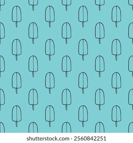 Seamless pattern with ice cream doodle for decorative print, wrapping paper, greeting cards, wallpaper and fabric