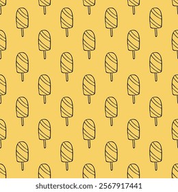 Seamless pattern with ice cream doodle for decorative print, wrapping paper, greeting cards, wallpaper and fabric