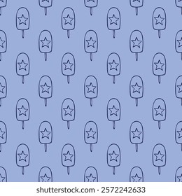 Seamless pattern with ice cream doodle for decorative print, wrapping paper, greeting cards, wallpaper and fabric