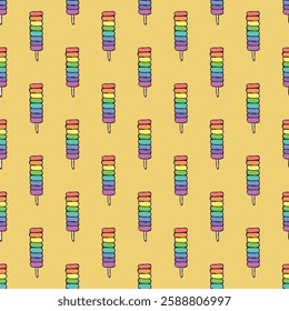 Seamless pattern with ice cream doodle for decorative print, wrapping paper, greeting cards, wallpaper and fabric