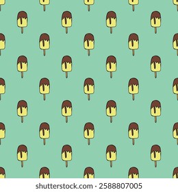 Seamless pattern with ice cream doodle for decorative print, wrapping paper, greeting cards, wallpaper and fabric