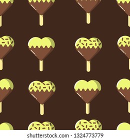 Seamless Pattern Ice Cream Flat Concept Illlustration