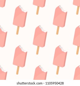 Seamless pattern ice cream, ice lolly. Vector background