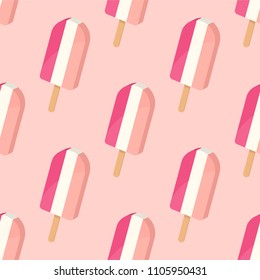 Seamless pattern ice cream, ice lolly. Vector