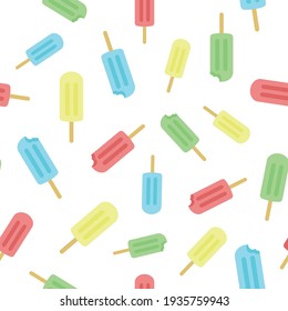 seamless pattern with ice cream on white background, summer pattern, fresh, juicy