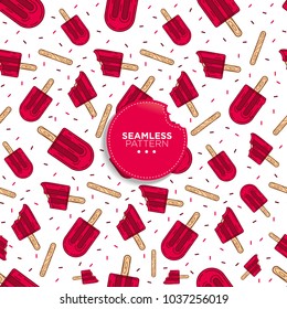 Seamless pattern of ice cream palette. vector illustration on white background