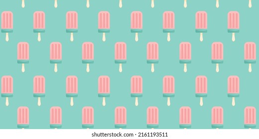 Seamless pattern of ice cream stick. Ice cream backgound.