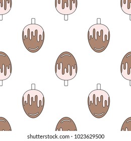 Seamless pattern with ice cream. Vector illustration.