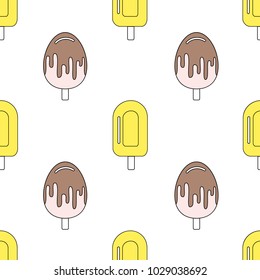 Seamless pattern with ice cream. Vector illustration.
