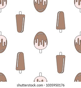 Seamless pattern with ice cream. Vector illustration.
