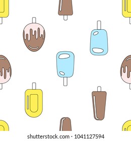 Seamless pattern with ice cream. Vector illustration.
