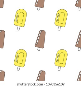 Seamless pattern with ice cream. Vector illustration.
