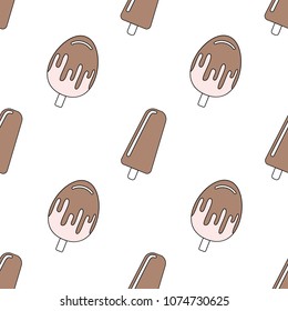 Seamless pattern with ice cream. Vector illustration.
