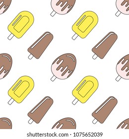 Seamless pattern with ice cream. Vector illustration.
