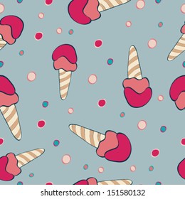 Seamless pattern with ice cream . Vector background. The texture of ice cream 