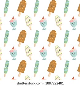 seamless pattern of ice cream vector design