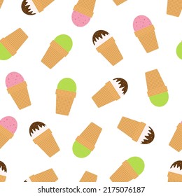Seamless pattern ice cream vector illustration