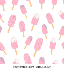 Seamless pattern ice cream vector illustration