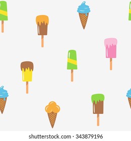 Seamless pattern with ice cream. Vector illustration.