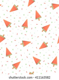 Seamless pattern of ice cream watermelon. Bright pattern poster and cover art for your phone, notepad. Summer illustration with fruit for a flyer.