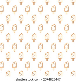 Seamless pattern of ice cream in white background with mini doodle (icon). Vector Illustration