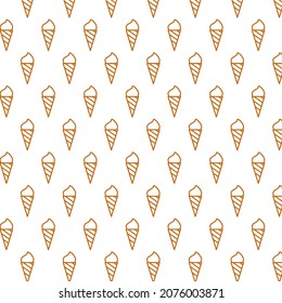 Seamless pattern of ice cream in white background with mini doodle (icon). Vector Illustration