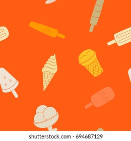 Seamless pattern with ice cream for your design