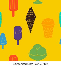 Seamless pattern with ice cream for your design