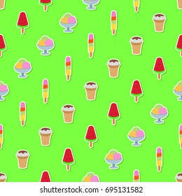 Seamless pattern with ice cream for your design