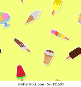 Seamless pattern with ice cream for your design