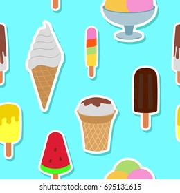 Seamless pattern with ice cream for your design