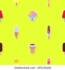 Seamless pattern with ice cream for your design