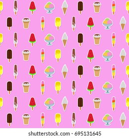 Seamless pattern with ice cream for your design