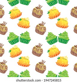 seamless pattern with ice cream so yummy