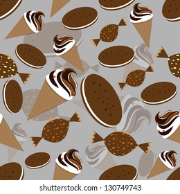 Seamless pattern with ice creams.