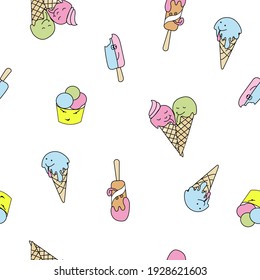 seamless pattern with ice cream.vector illustration