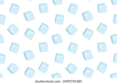 seamless pattern ice cubes; summer party background- vector illustration