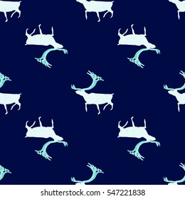  Seamless pattern. Ice deer