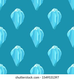 Seamless Pattern with Iceberg. Vector Illustration