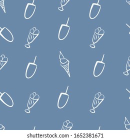 Seamless pattern with ice-cream doodle element. Vector illustration.