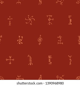 Seamless pattern with Icelandic magical staves