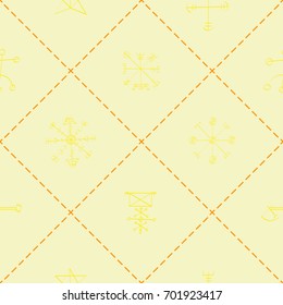 Seamless pattern with Icelandic magical symbols for your design